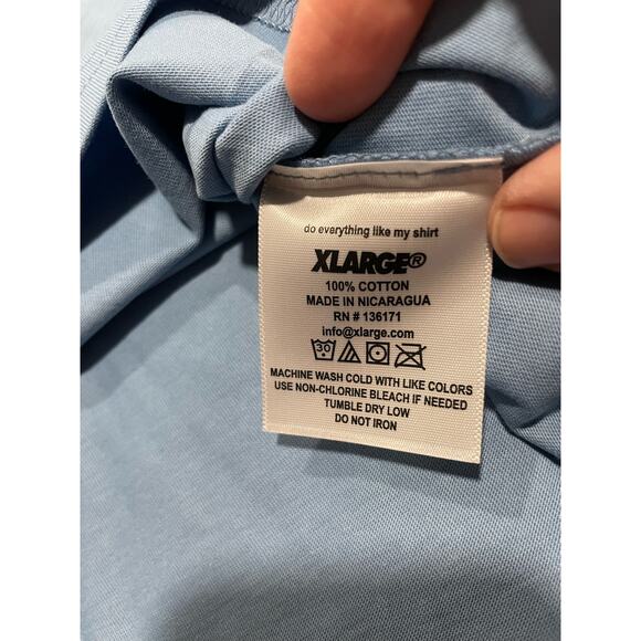 NWT XLARGE x Chris Pyrate Men's Size Small Short Sleeve T-shirt Tee Blue - Picture 5 of 8